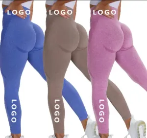 بنطلون يوجا مرن ضاغط بدون درزات ,Seamless Compression Stretch Yoga Pants