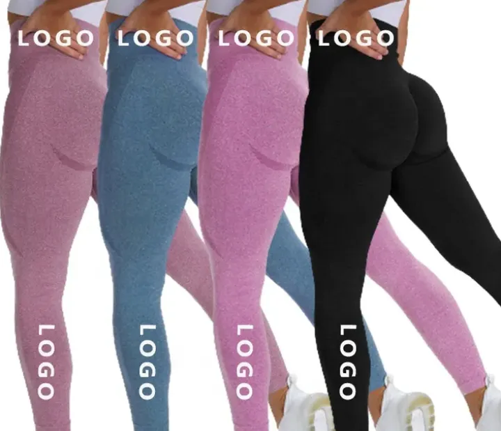 بنطلون يوجا مرن ضاغط بدون درزات ,Seamless Compression Stretch Yoga Pants