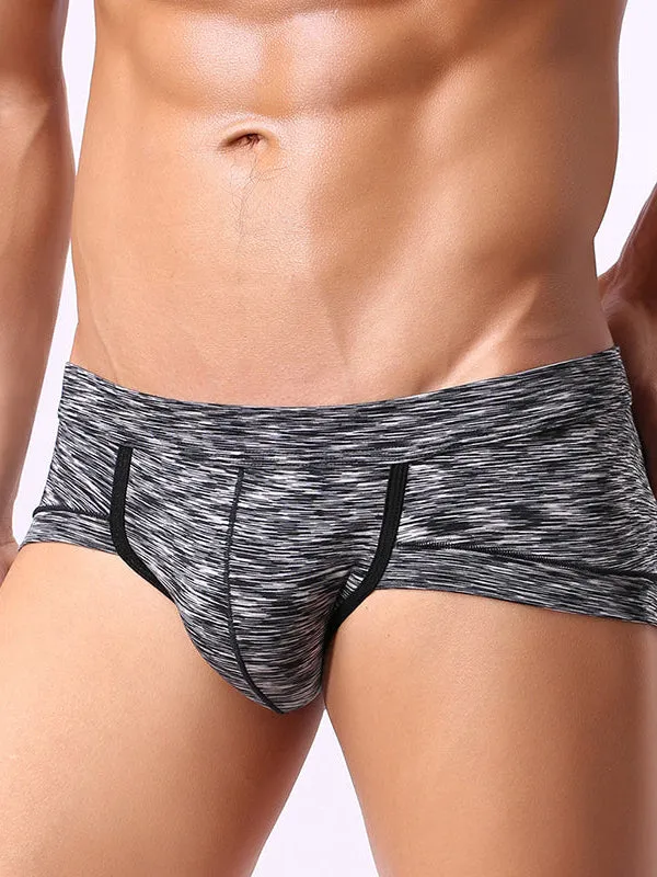 4 Pack Men's Striped U-convex Pouch Briefs