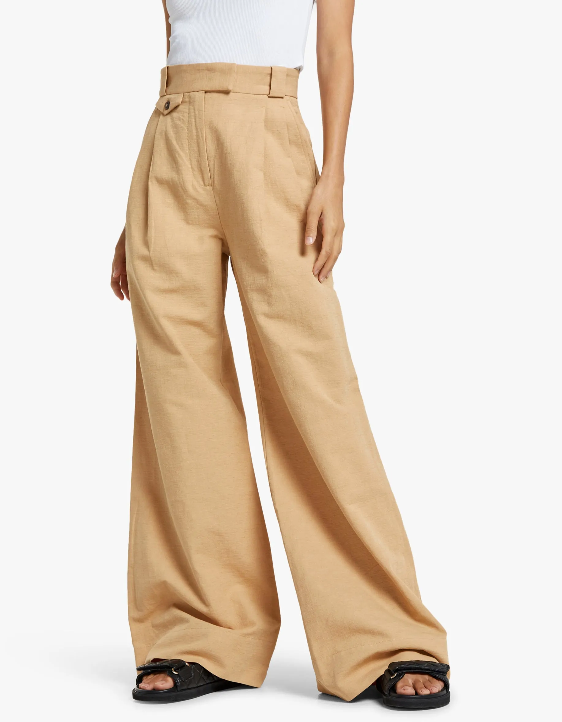 Akua High Waisted Tailored Pant - Raffia