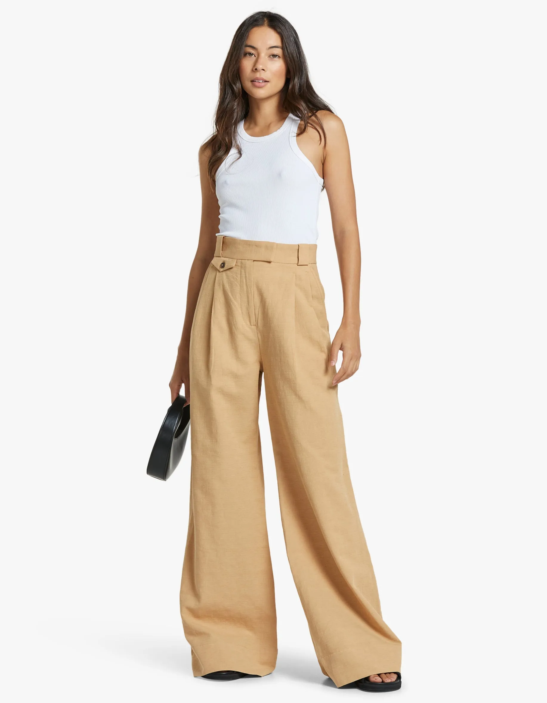 Akua High Waisted Tailored Pant - Raffia