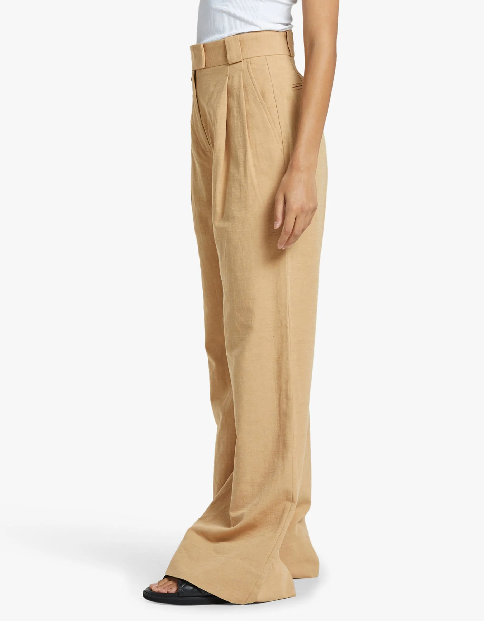 Akua High Waisted Tailored Pant - Raffia