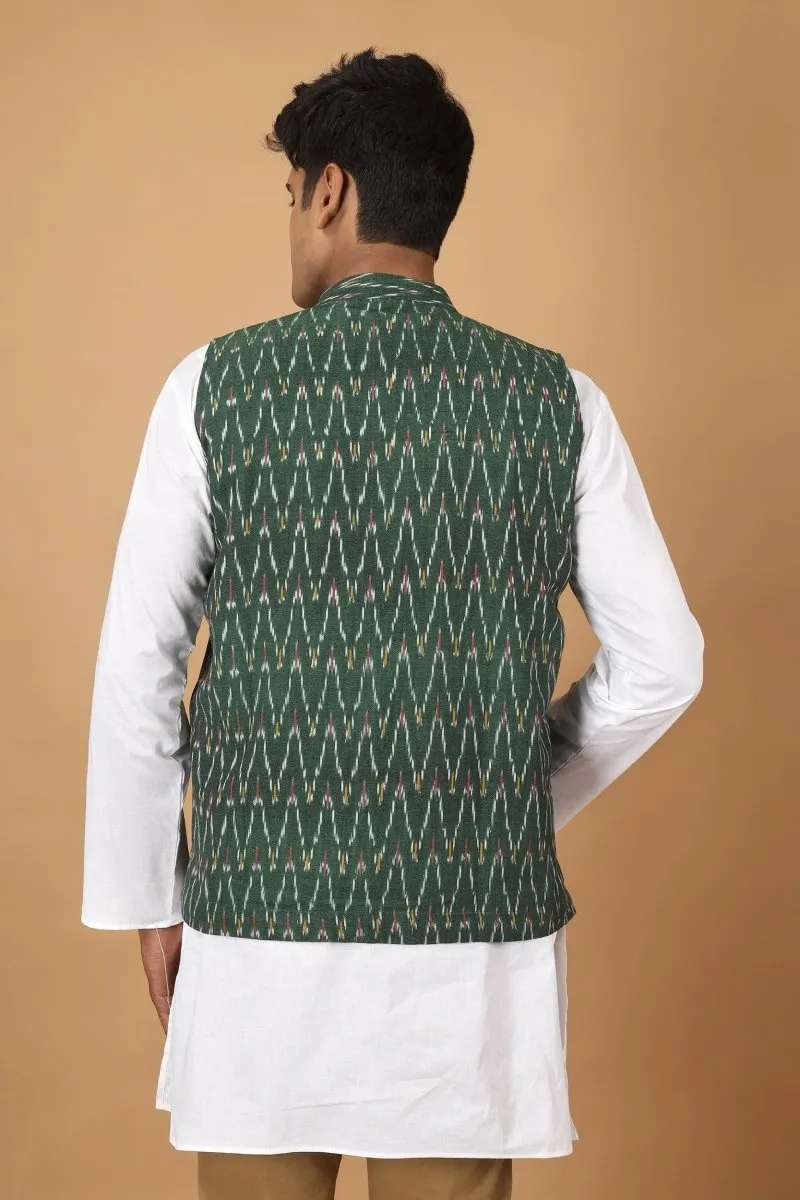 Bhor Ikat Mens Nehru Cotton Jacket