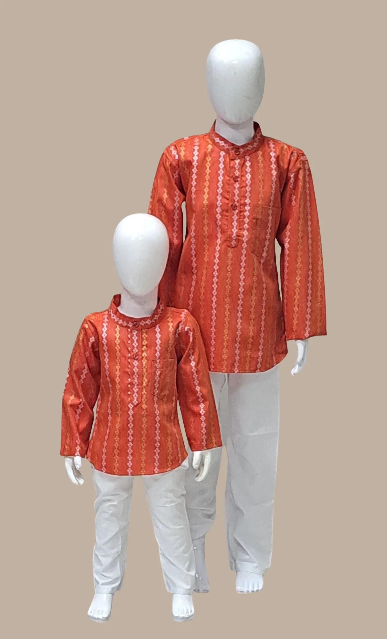 Burnt Orange Printed Kurta Top