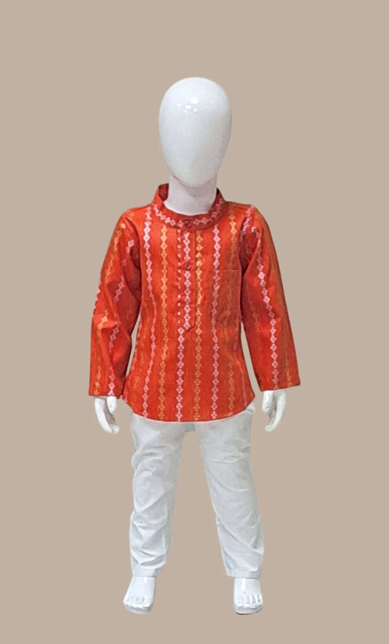 Burnt Orange Printed Kurta Top