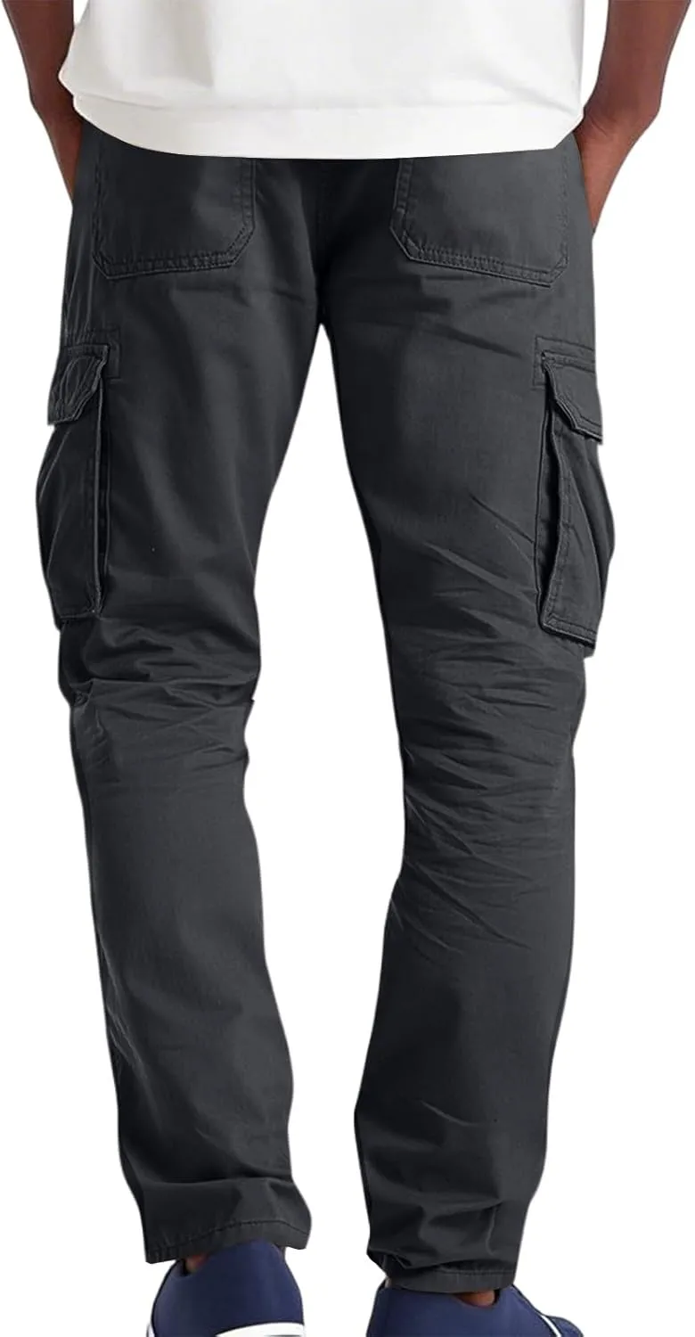 Cargo Pants Men Ripstop Relaxed Fit Trousers Hiking Tapered Joggers Hunting Water Resistant Straight Leg Pants Outdoor