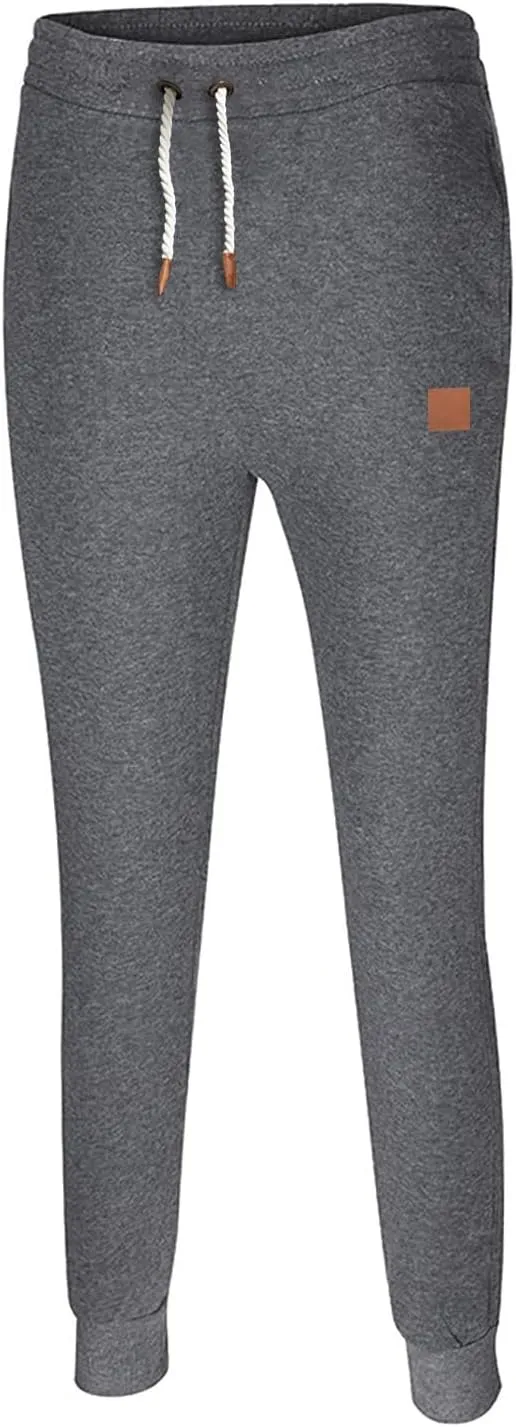Cargo Sweatpants for Men Drawstring Sport Trousers Men's Heavyweight Fleece Cargo Sweatpants Elastic Waist Drawstring