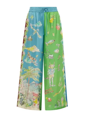 Daria Silk Pant in Multi
