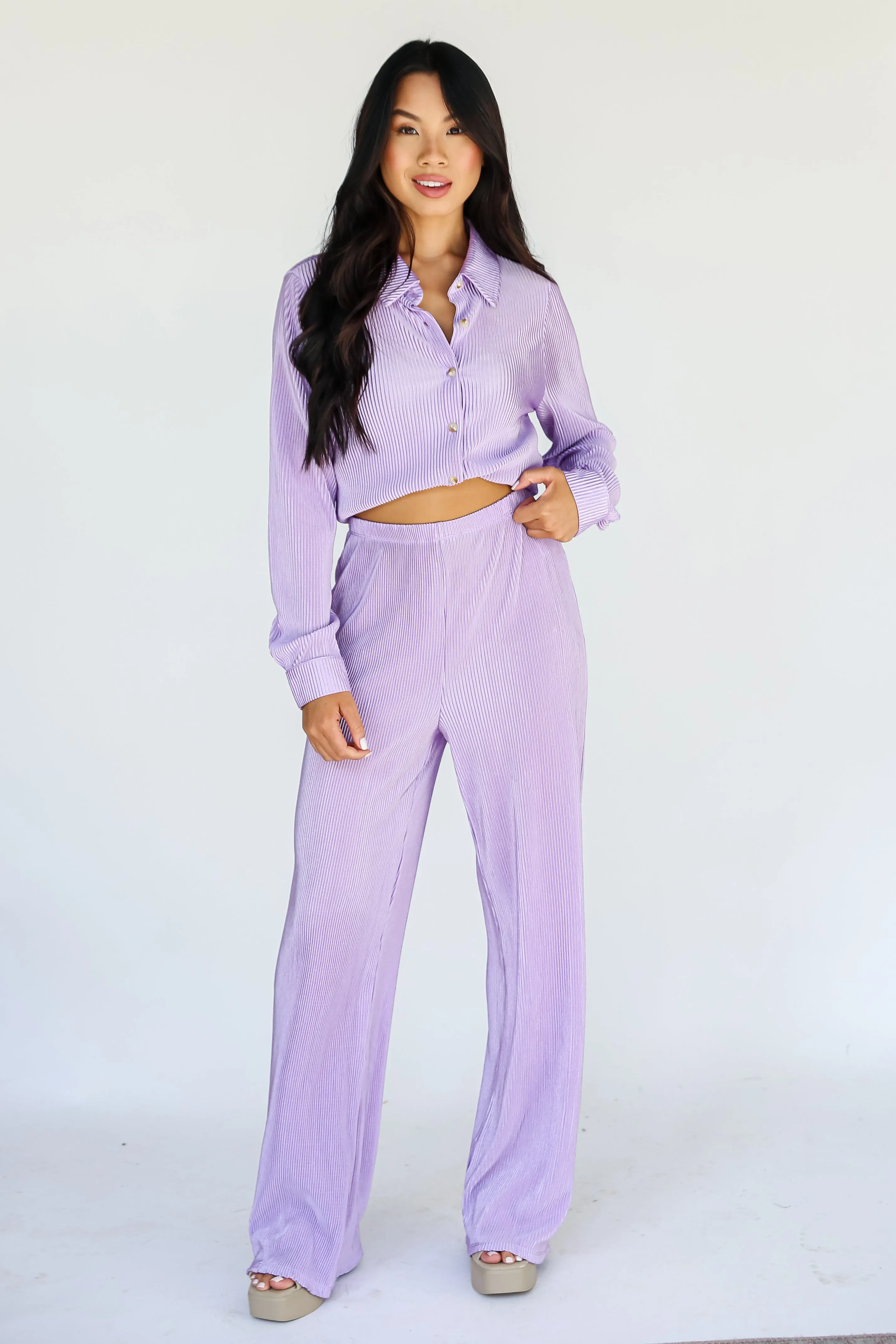 FINAL SALE - Confident Aura Satin Plisse Pants