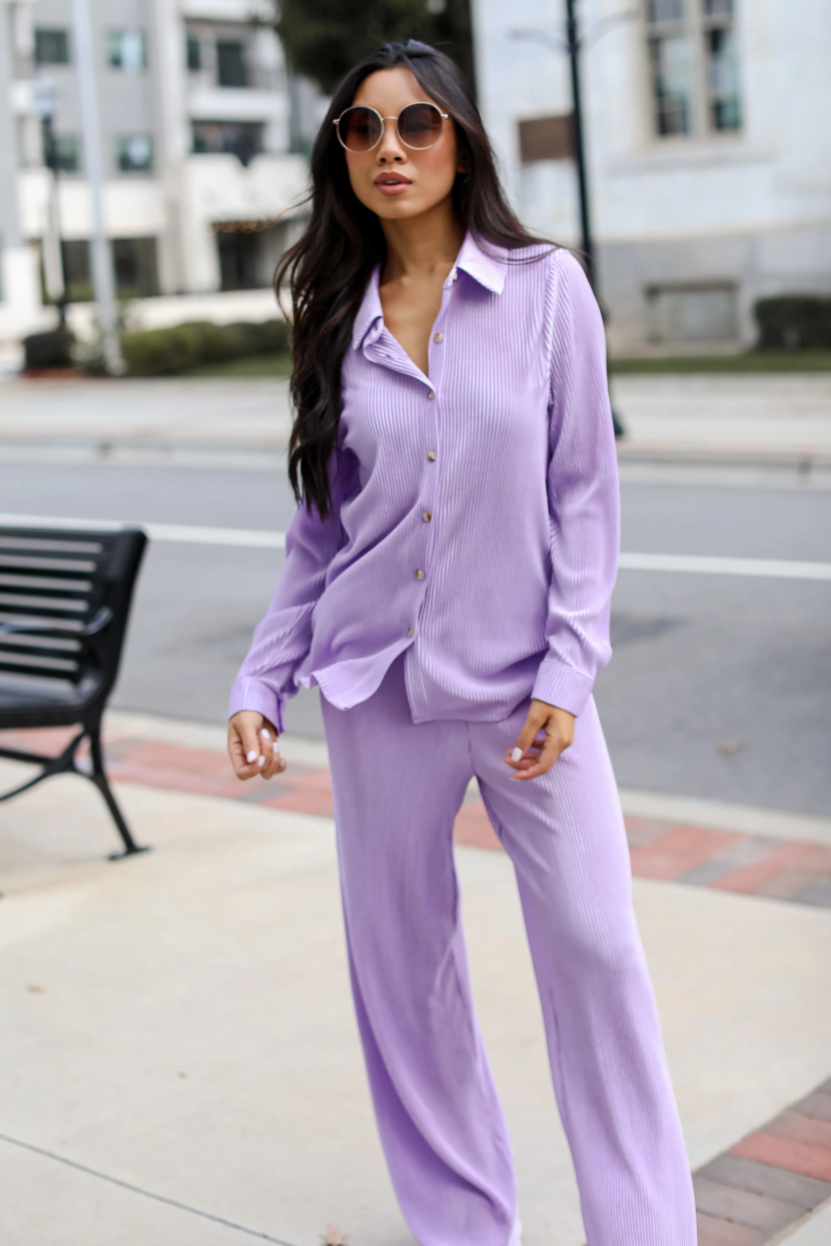 FINAL SALE - Confident Aura Satin Plisse Pants