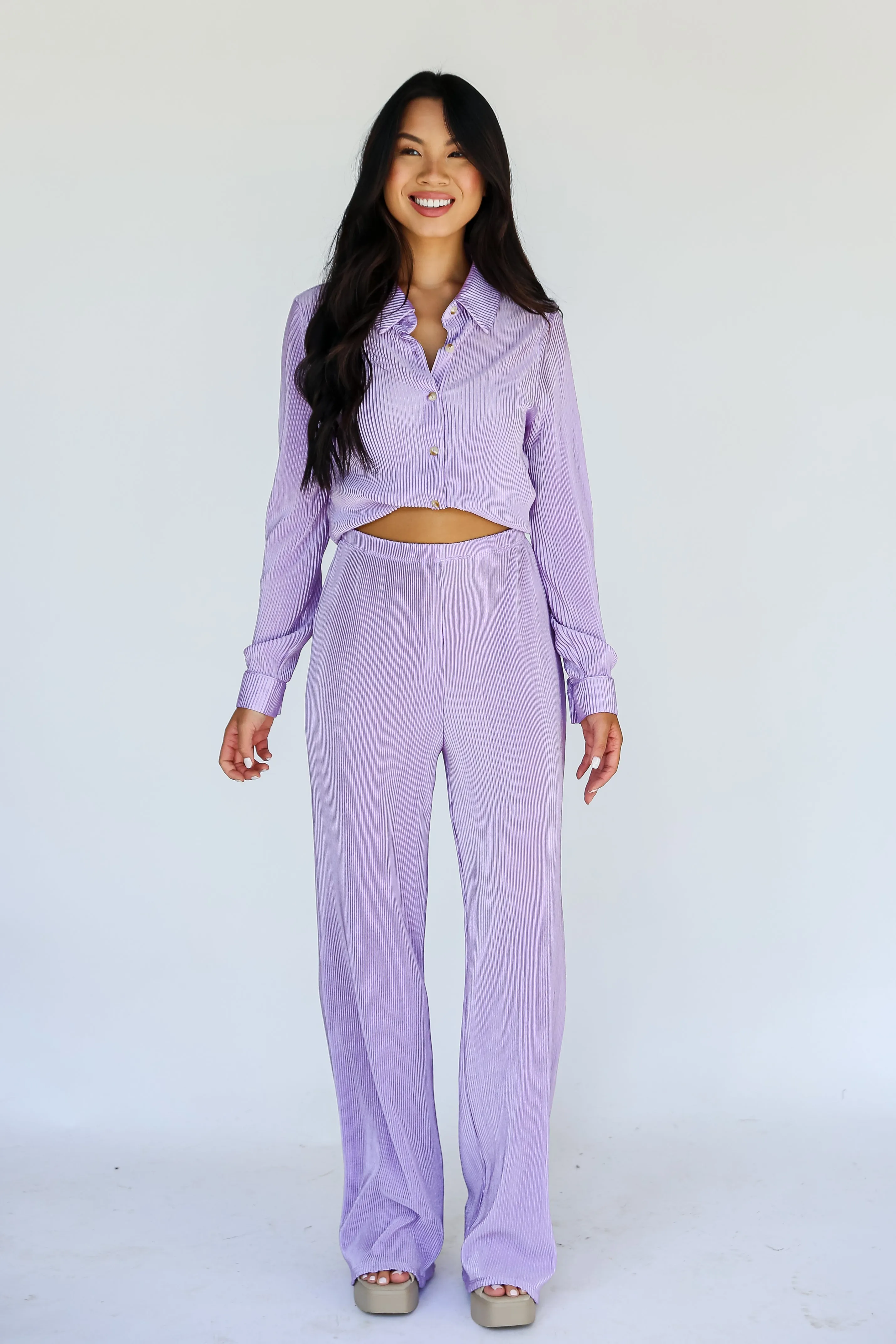 FINAL SALE - Confident Aura Satin Plisse Pants