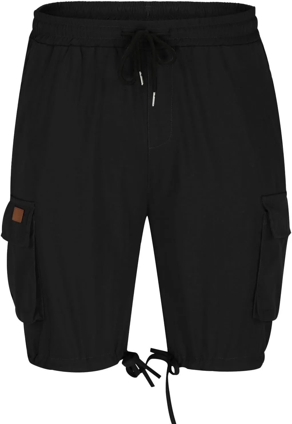 Mens Cargo Shorts 2025 Elastic Drawstring Waist Twill Summer Shorts Classic-fit Hiking Cargo Pants with 4 Pockets