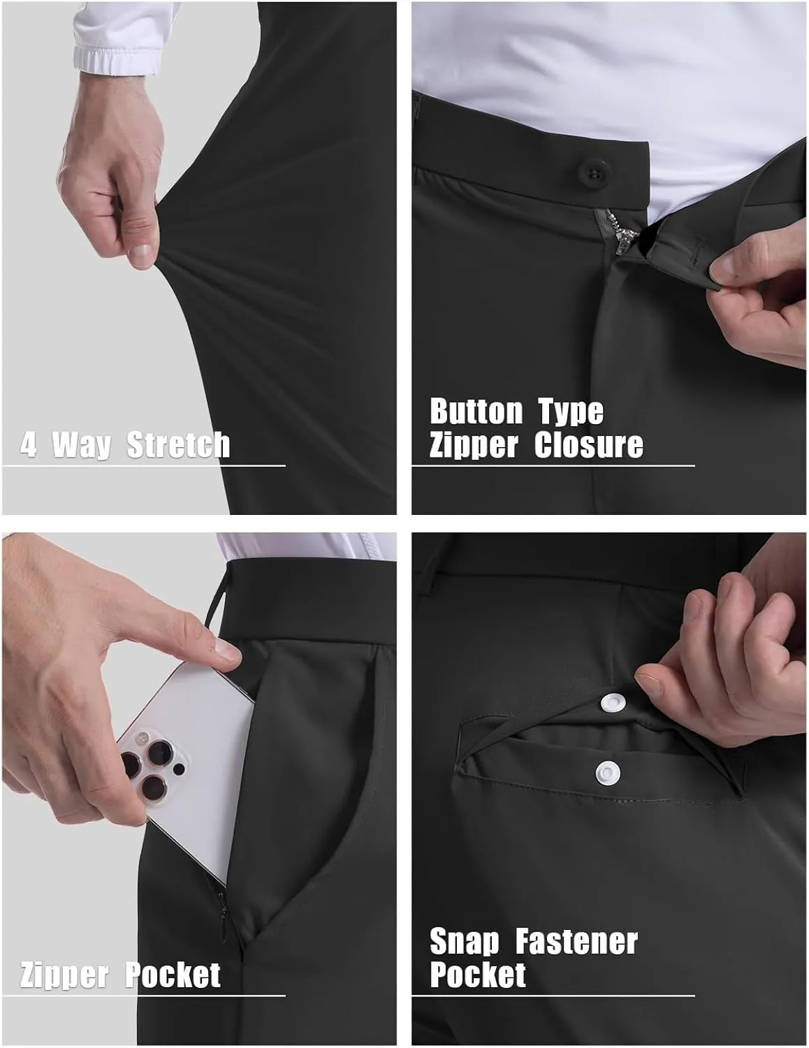 Men's Golf Joggers Pants Stretch Slim Fit Work Dress Pants Athletic Casual Sweatpants Lightweight Casual Comfy Trouser