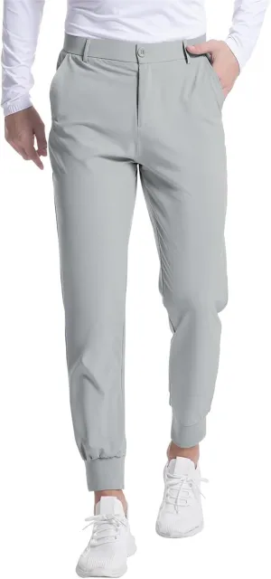 Men's Golf Joggers Pants Stretch Slim Fit Work Dress Pants Athletic Casual Sweatpants Lightweight Casual Comfy Trouser