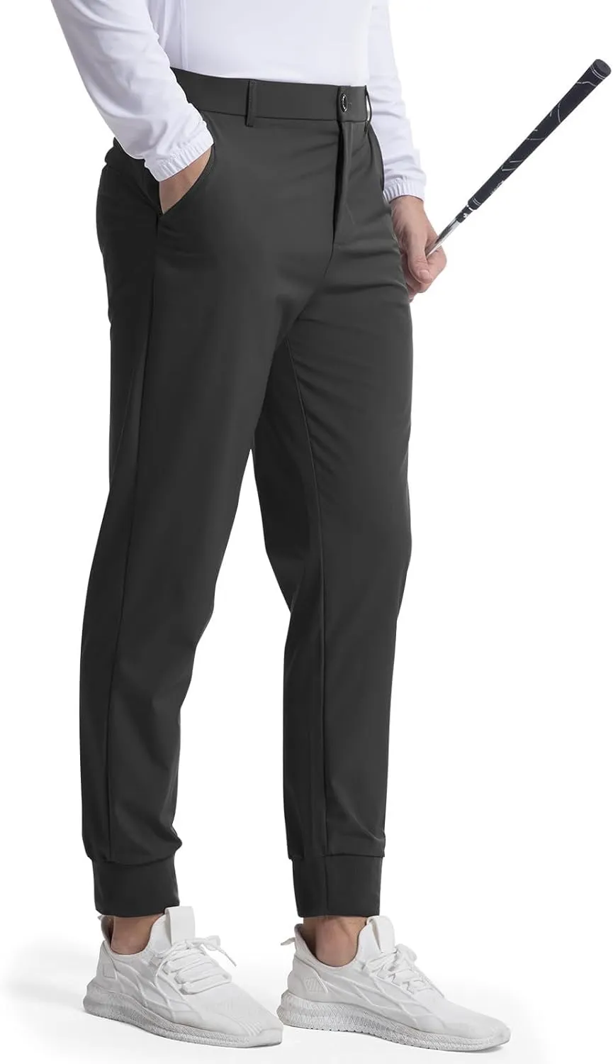 Men's Golf Joggers Pants Stretch Slim Fit Work Dress Pants Athletic Casual Sweatpants Lightweight Casual Comfy Trouser