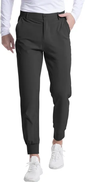 Men's Golf Joggers Pants Stretch Slim Fit Work Dress Pants Athletic Casual Sweatpants Lightweight Casual Comfy Trouser
