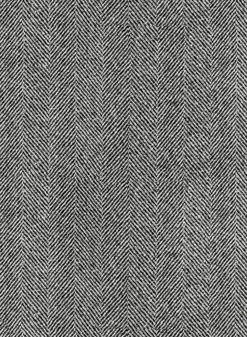 Naples Wide Herringbone Gray Tweed Pants