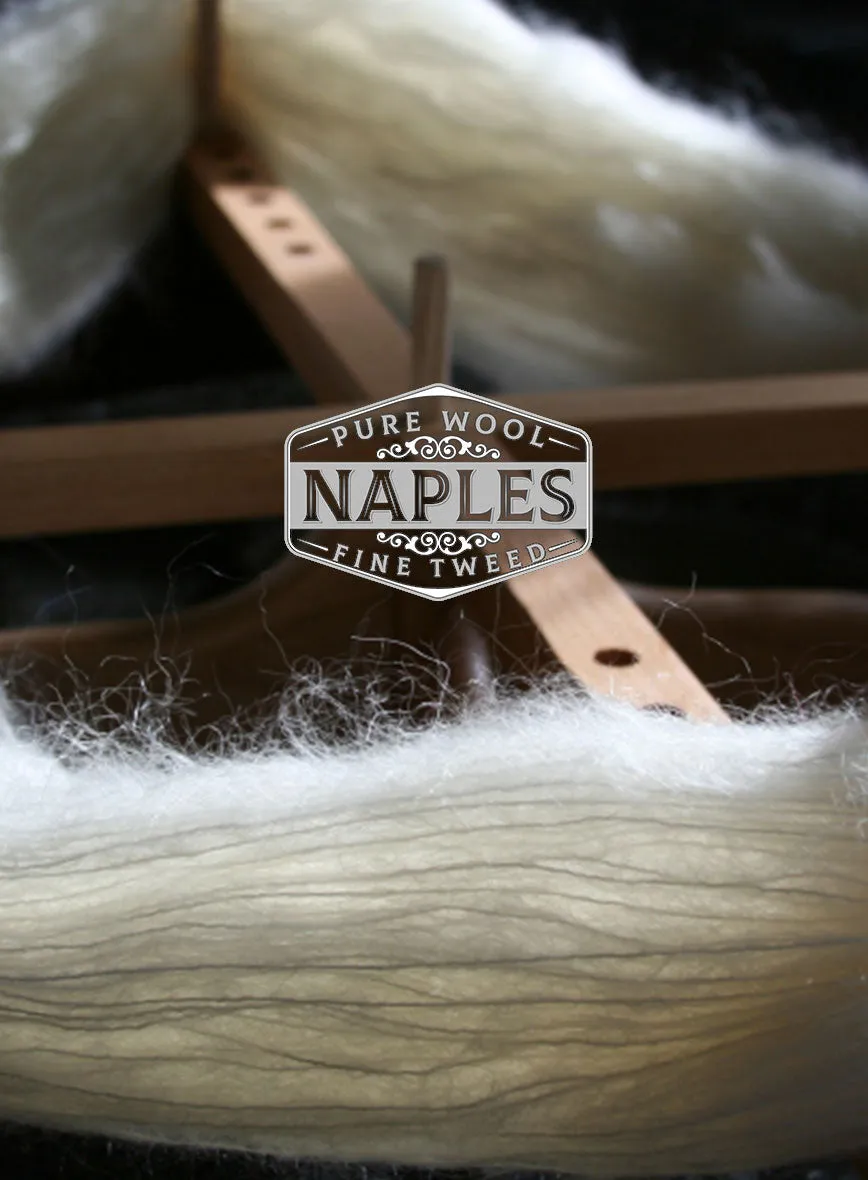 Naples Wide Herringbone Gray Tweed Pants
