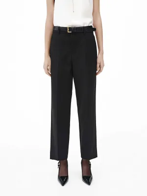 Relaxed Wool Straight Pants