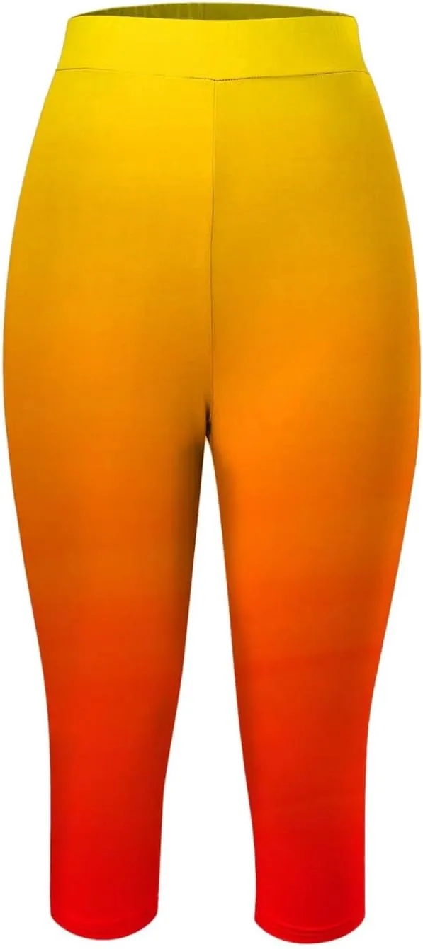 Rvidbe Yoga Capri Leggings for Women Tummy Control High Waisted Leggings for Women Hollow Out Yoga Pants Workout Leggings