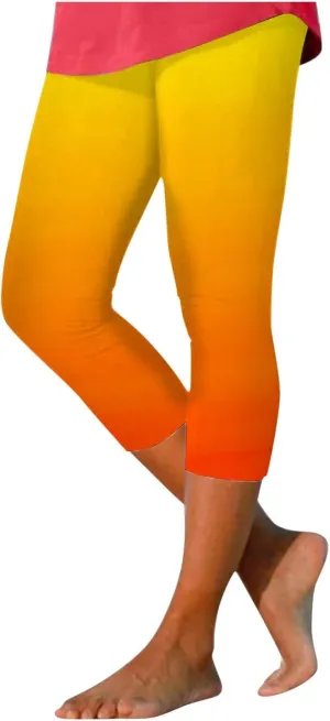 Rvidbe Yoga Capri Leggings for Women Tummy Control High Waisted Leggings for Women Hollow Out Yoga Pants Workout Leggings