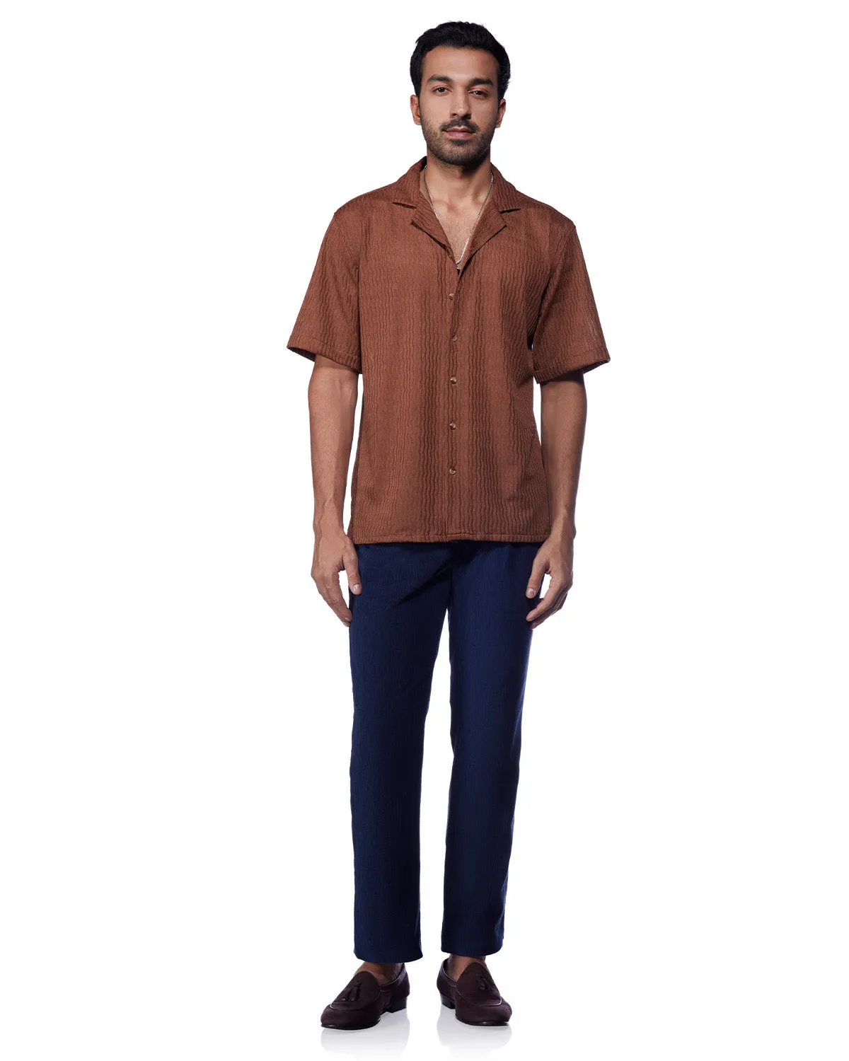 Sierra Corduroy Pleated Chinos - Navy