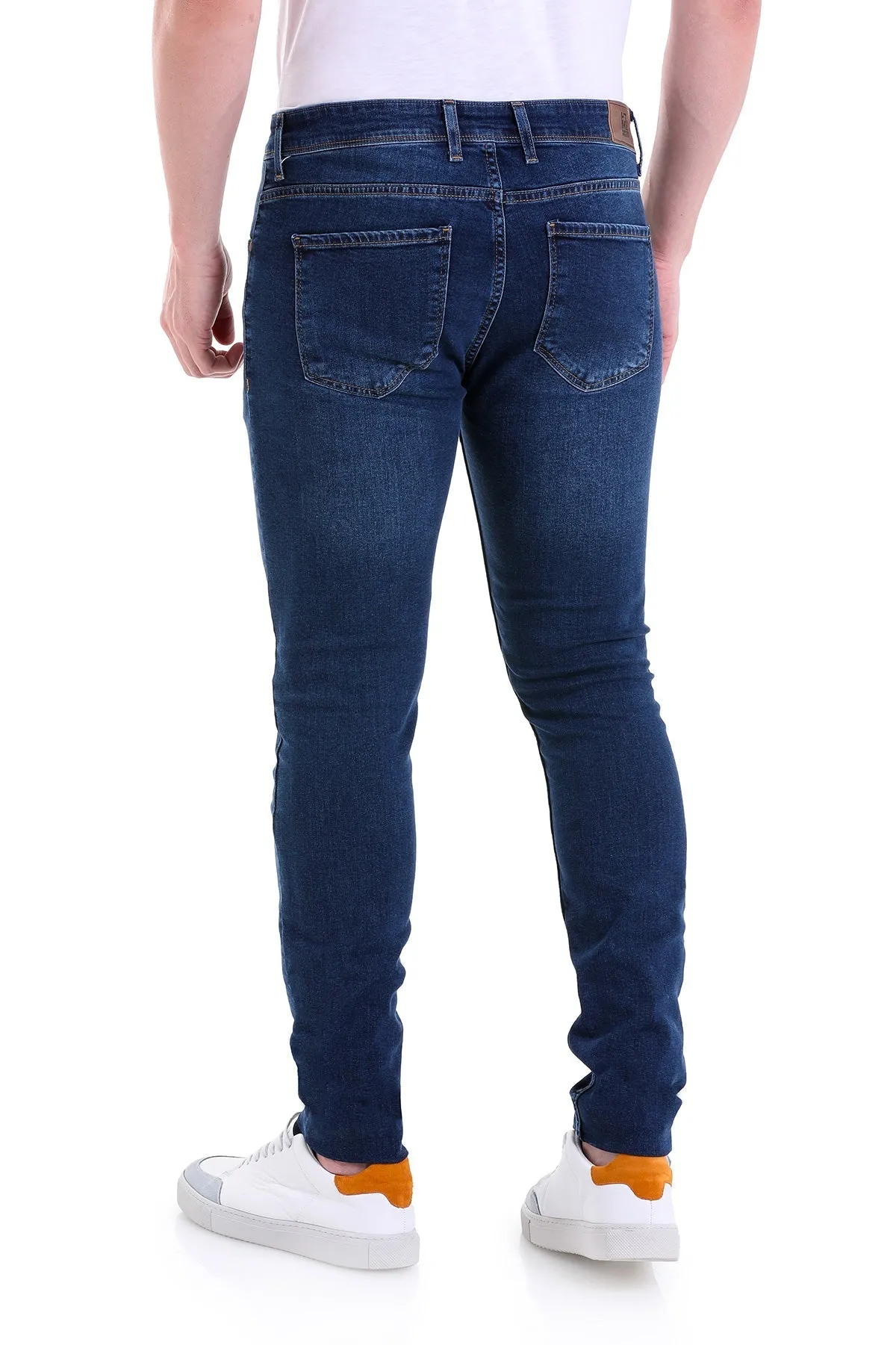 Slim Fit 5 Pocket Low Waist Navy Cotton Denim Jeans