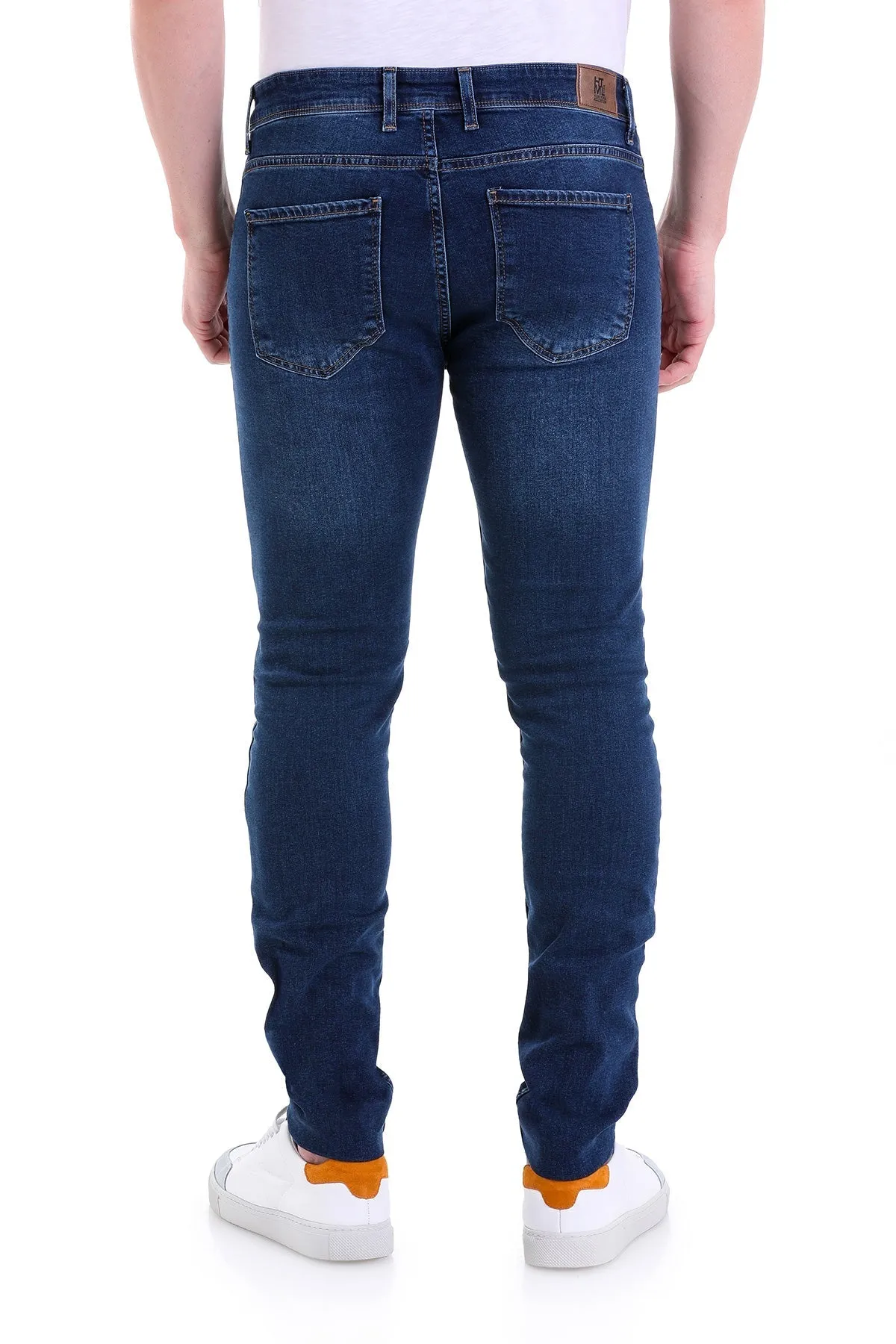 Slim Fit 5 Pocket Low Waist Navy Cotton Denim Jeans