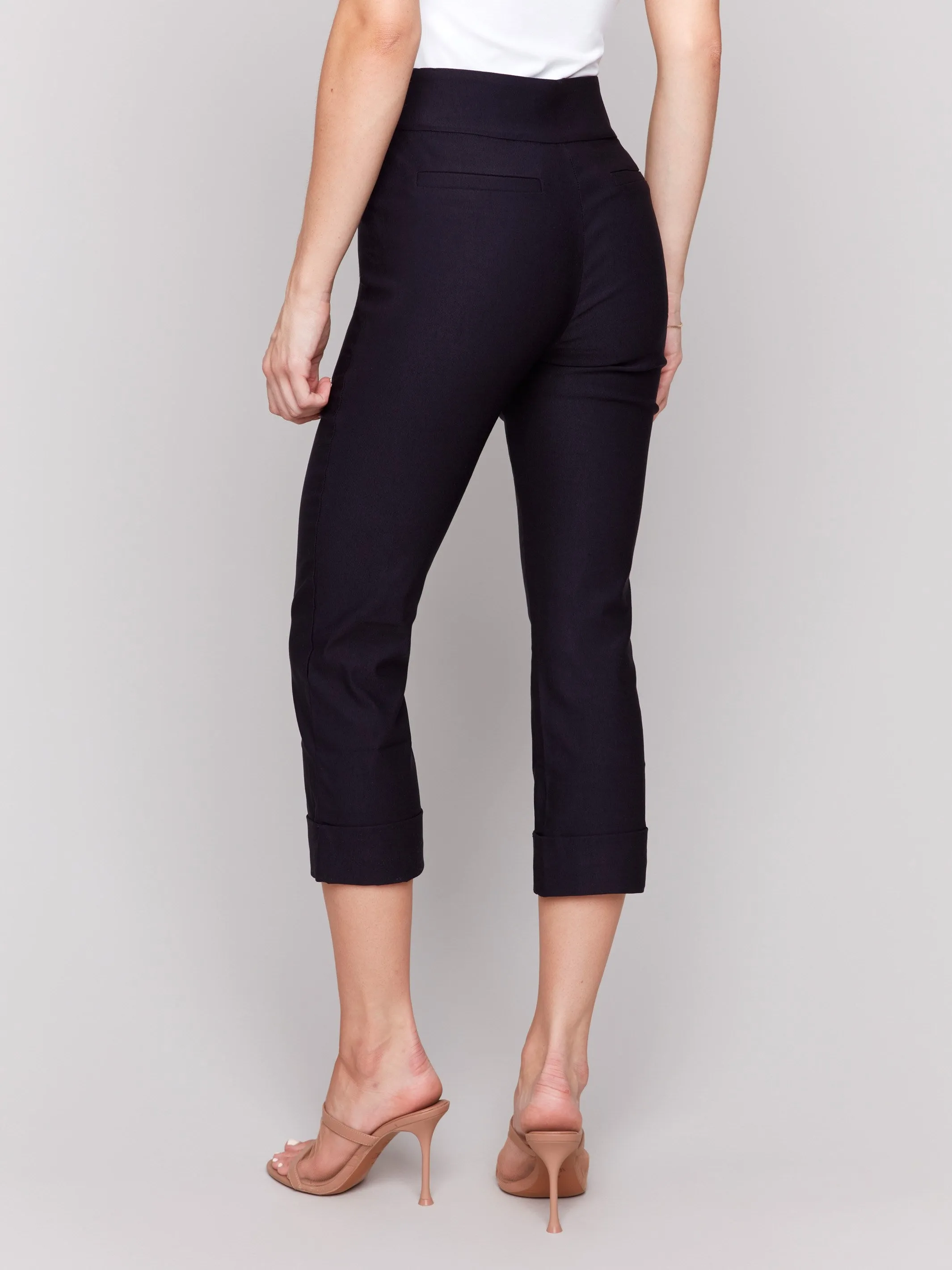 Stretch Pull-On Capri Pants - Navy