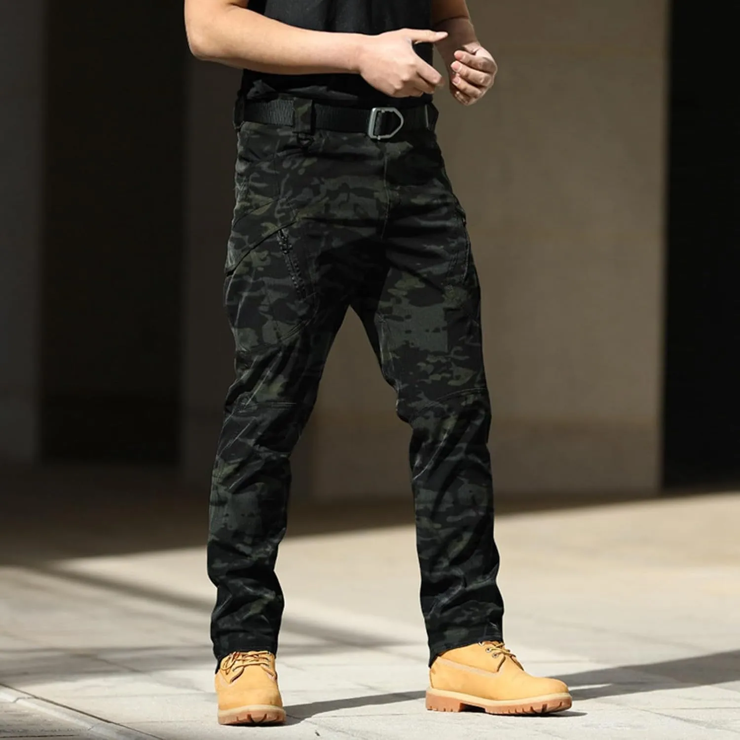 Tactical Pants for Men Lightweight Trousers Multi Pockets Relaxed Training Cargo Pants Outdoor Stretch Overalls