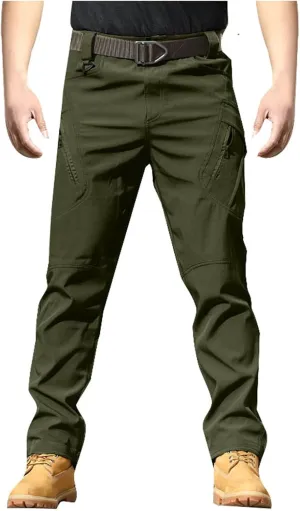Tactical Pants for Men Lightweight Trousers Multi Pockets Relaxed Training Cargo Pants Outdoor Stretch Overalls