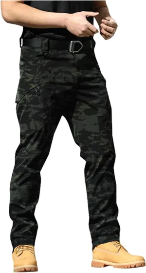 Tactical Pants for Men Lightweight Trousers Multi Pockets Relaxed Training Cargo Pants Outdoor Stretch Overalls