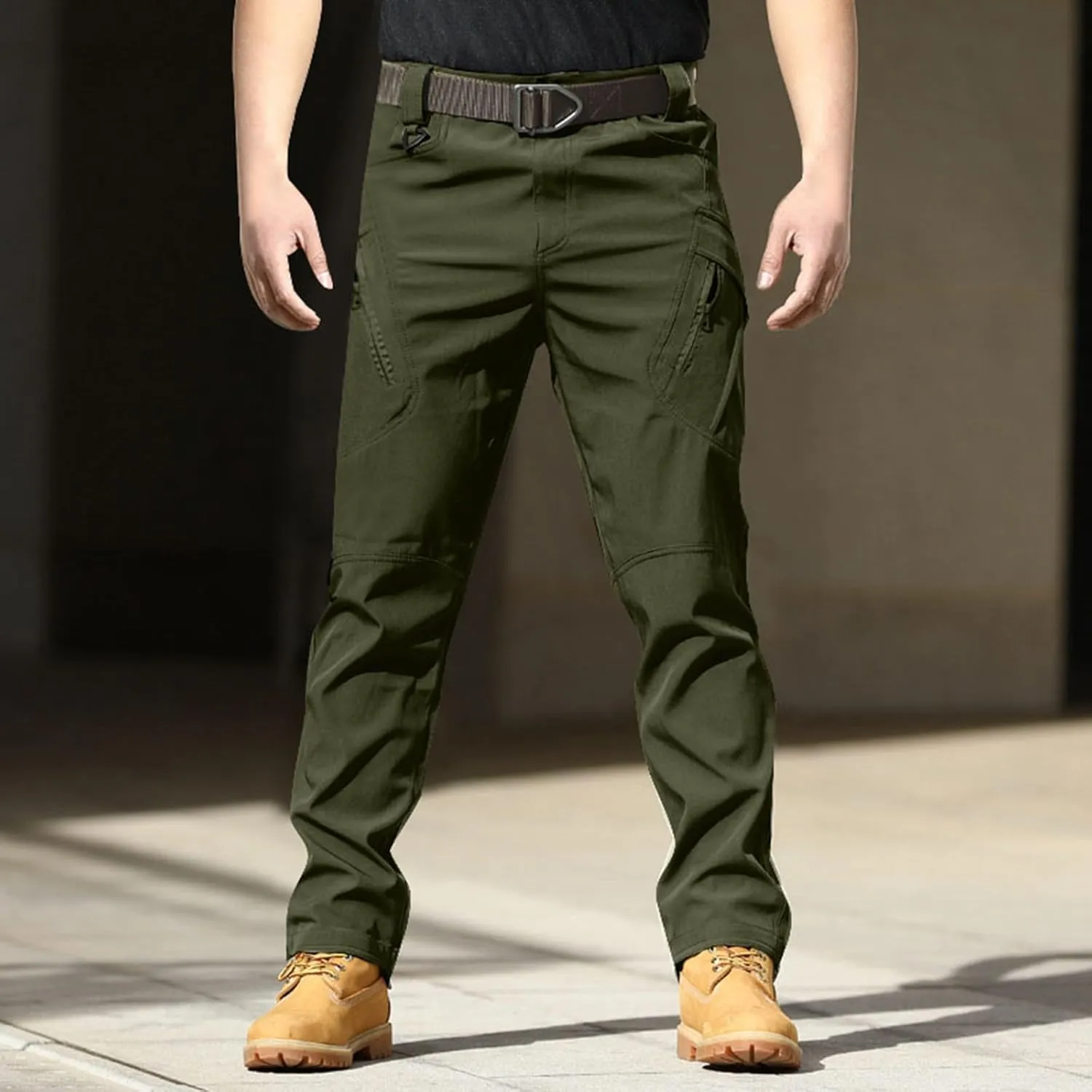 Tactical Pants for Men Lightweight Trousers Multi Pockets Relaxed Training Cargo Pants Outdoor Stretch Overalls
