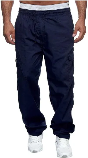Thatrich Mens Straight Leg Sweatpants Workout Cargo Pants Stretch Trousers Slim Fit Wide Leg Pants Athletic Joggers Fall Pant
