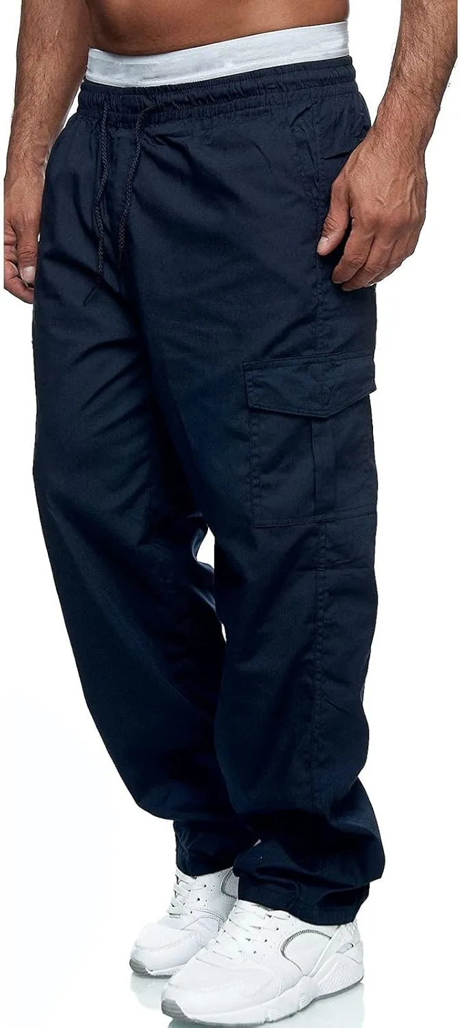 Thatrich Mens Straight Leg Sweatpants Workout Cargo Pants Stretch Trousers Slim Fit Wide Leg Pants Athletic Joggers Fall Pant