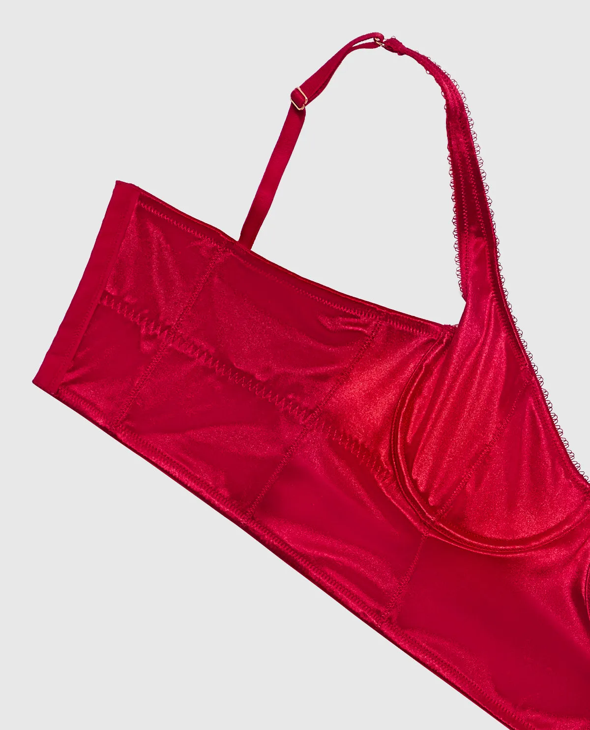 Unlined Satin Balconette Bra Top
