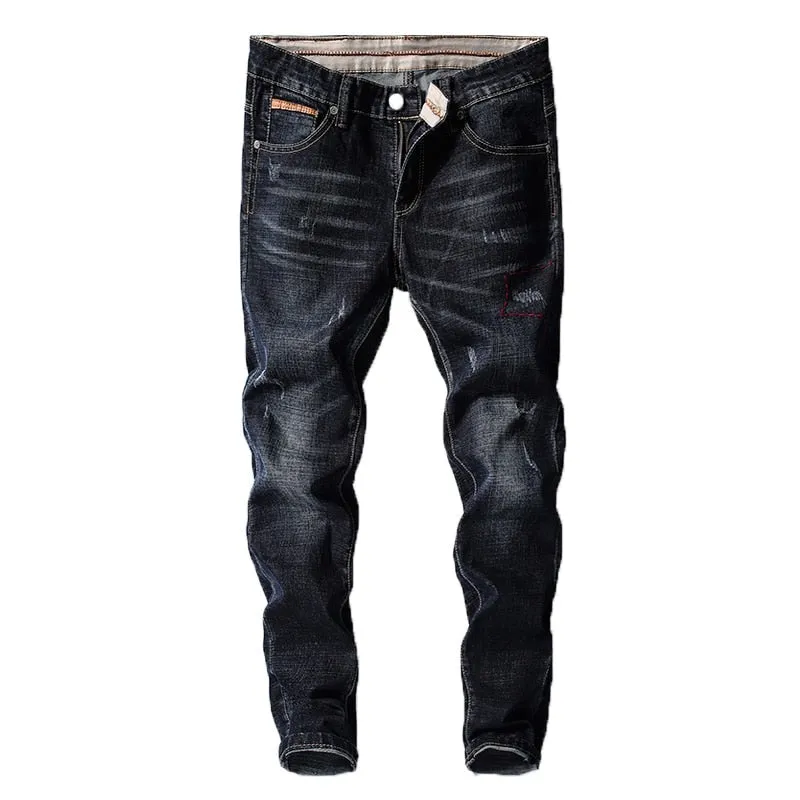 West Louis Fashion Slim Fit Cowboy Style Denim Jeans