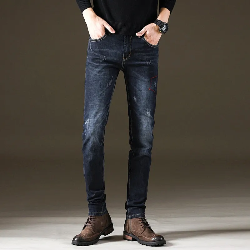 West Louis Fashion Slim Fit Cowboy Style Denim Jeans