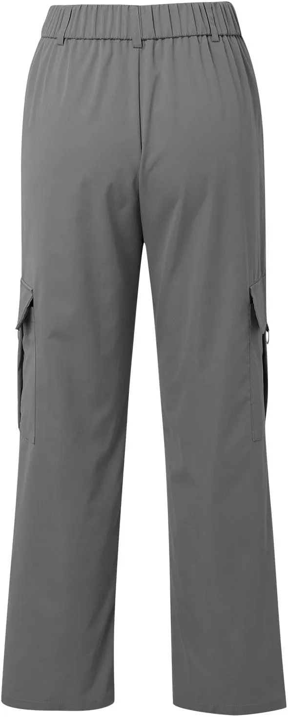 Women's Cargo Jogger Camo Pants with Pockets High Waist Slim Casual Tapered Camouflage Combat Hiking Pants
