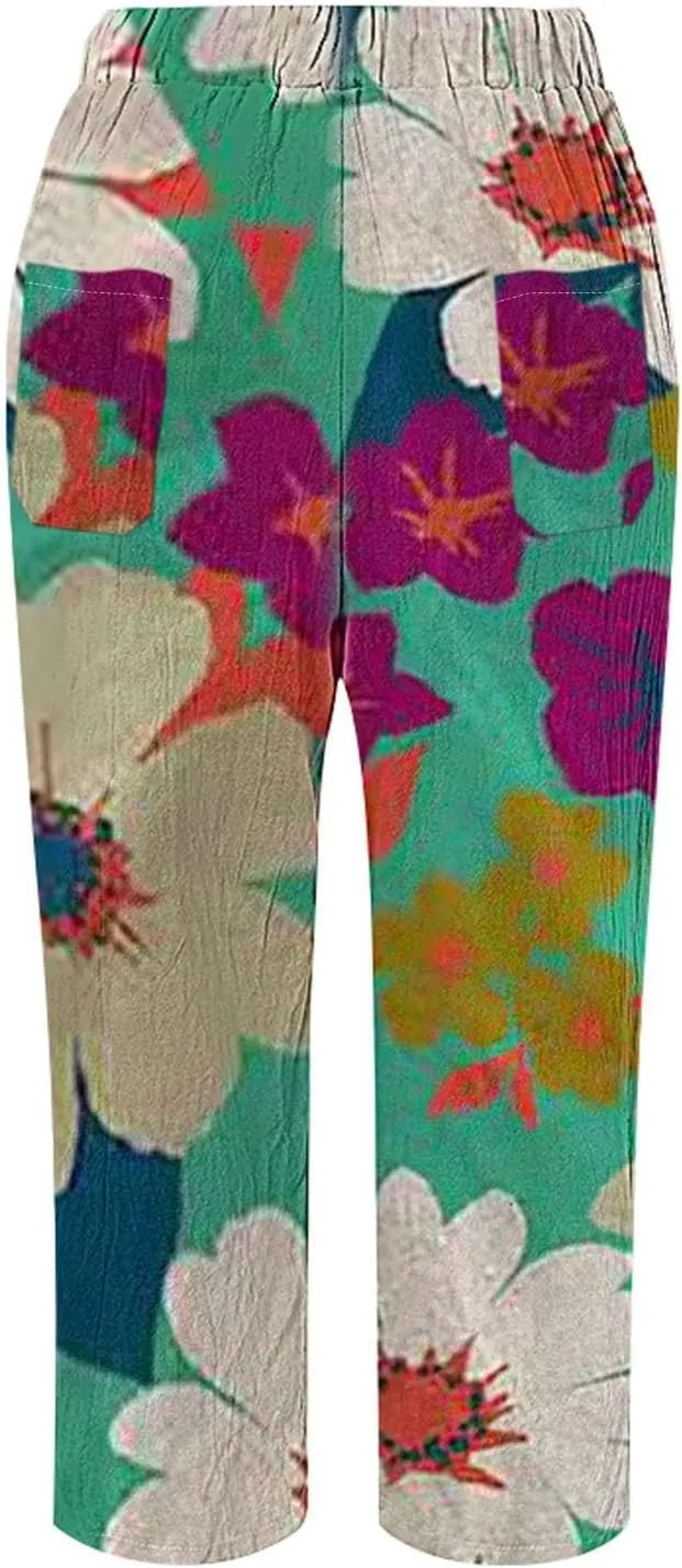 Women's Pants and Summer Casual Drawstring Pants Petite Summer Beachwear Compression Leggings for Women High Waisted
