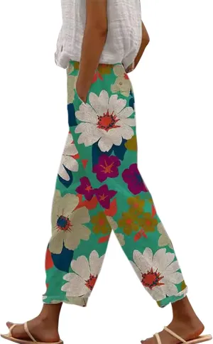 Women's Pants and Summer Casual Drawstring Pants Petite Summer Beachwear Compression Leggings for Women High Waisted