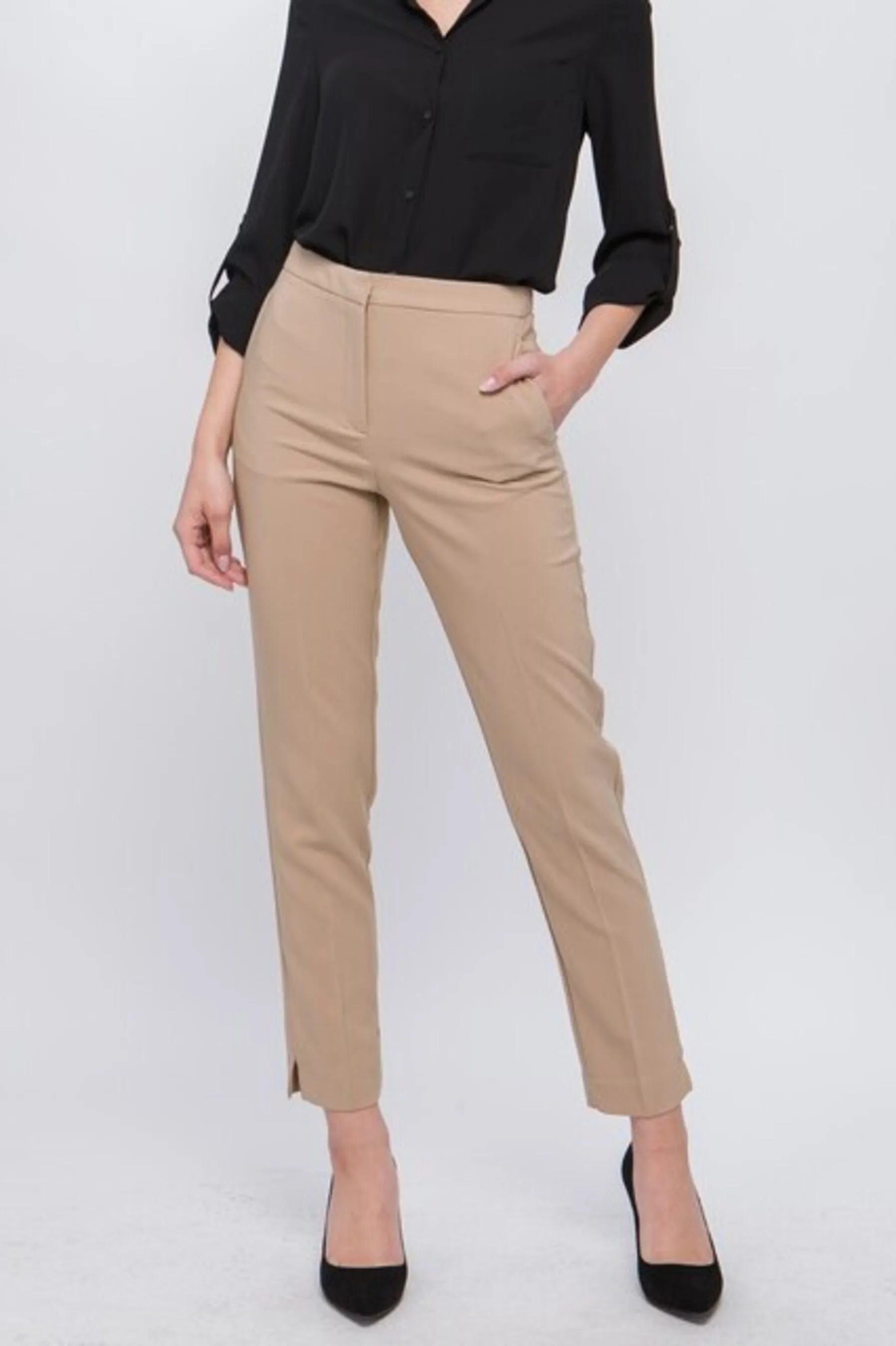Women's Woven Solid Formal Ankle Pants