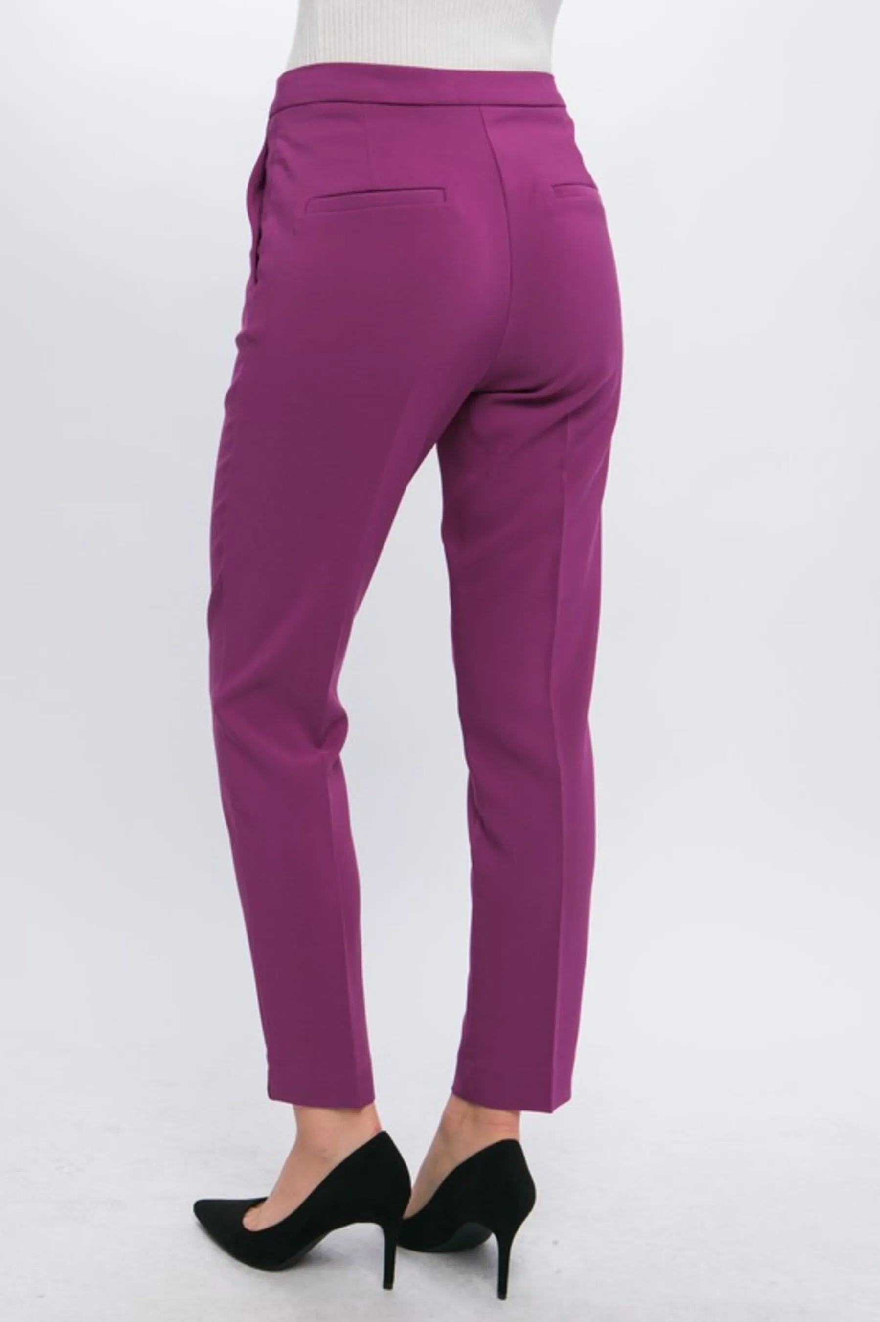 Women's Woven Solid Formal Ankle Pants