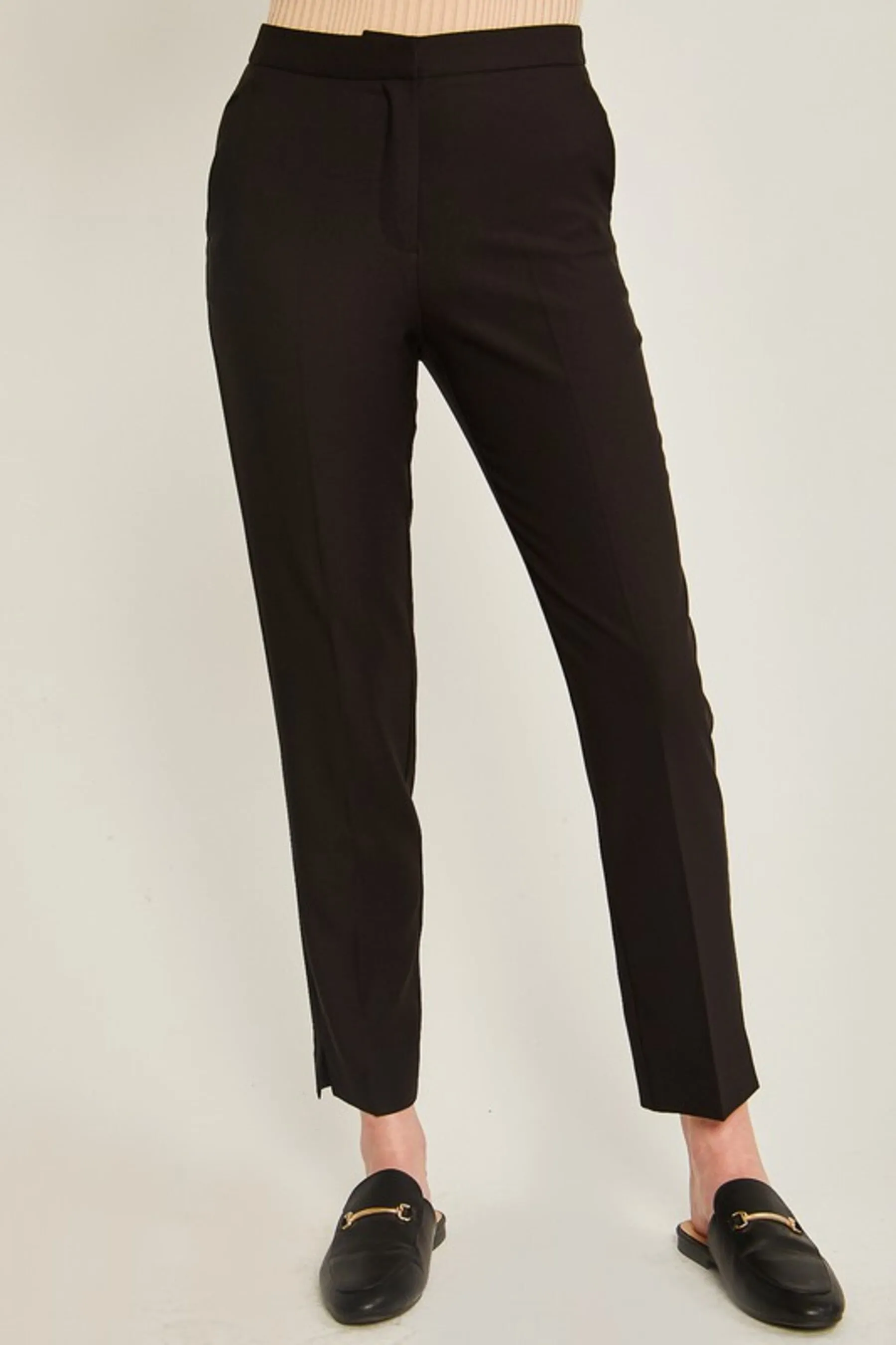Women's Woven Solid Formal Ankle Pants