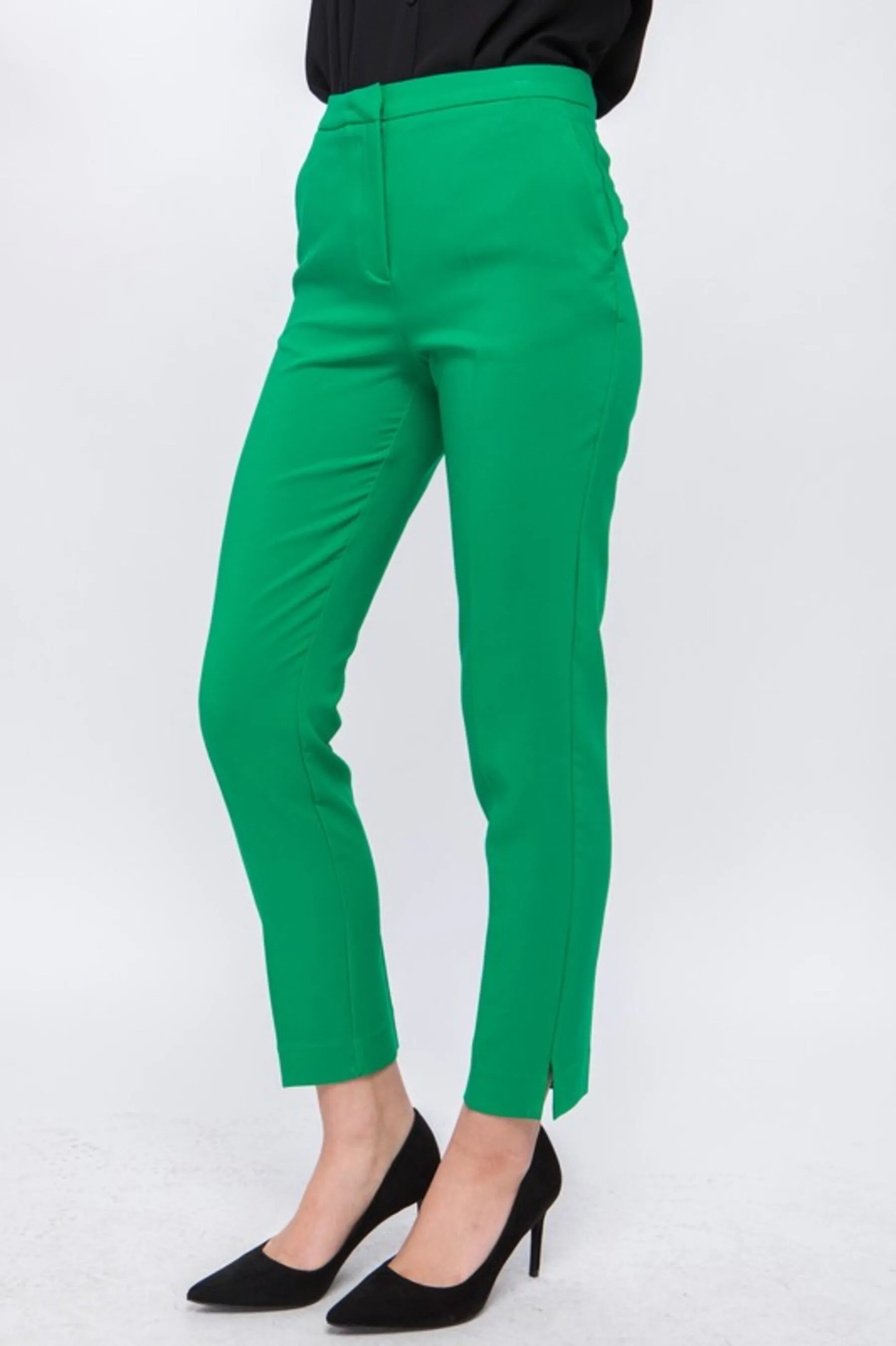 Women's Woven Solid Formal Ankle Pants