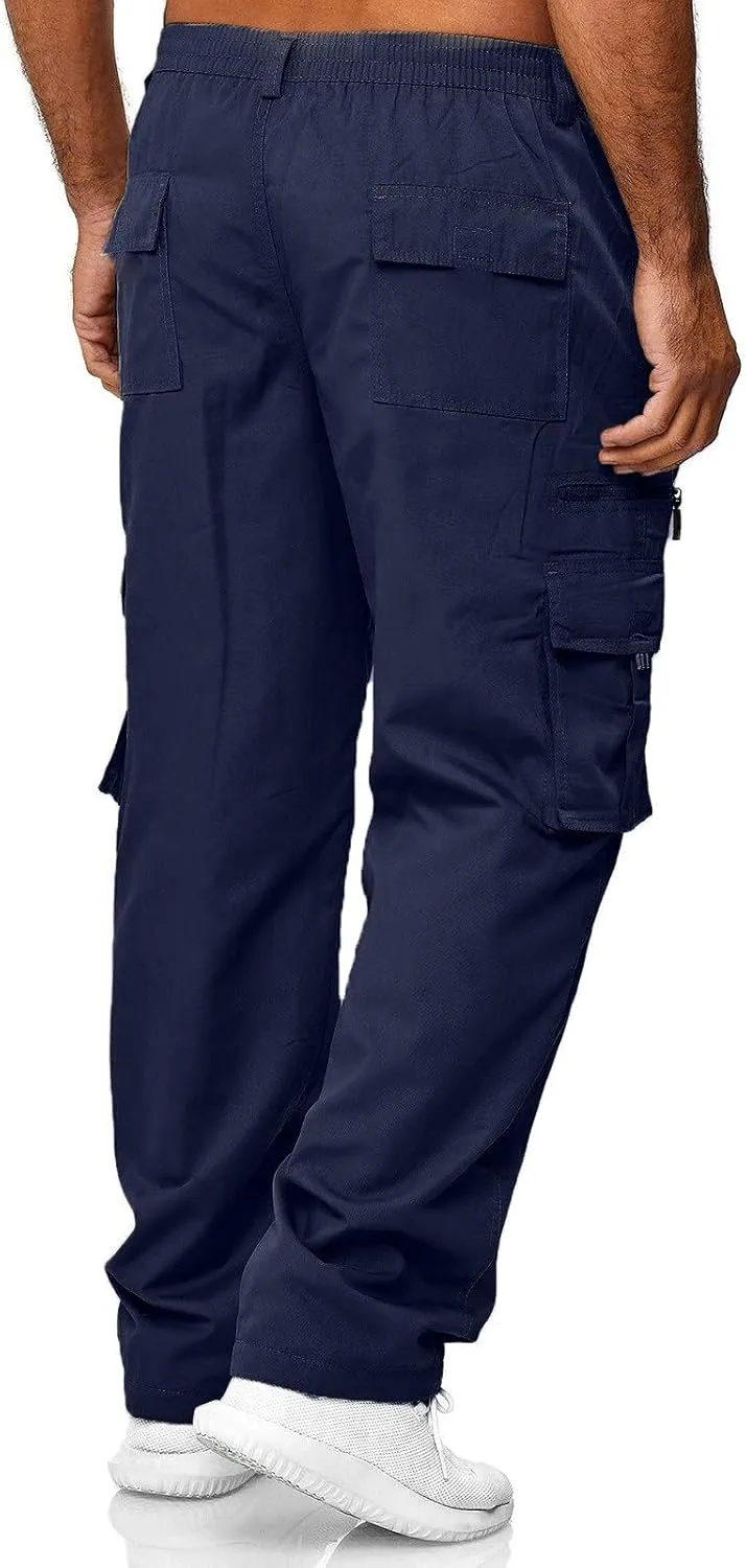 Work Cargo Pants for Men Lightweight Relaxed Fit Dress Trousers Outdoor Hiking Joggers Pant with Multi Pockets