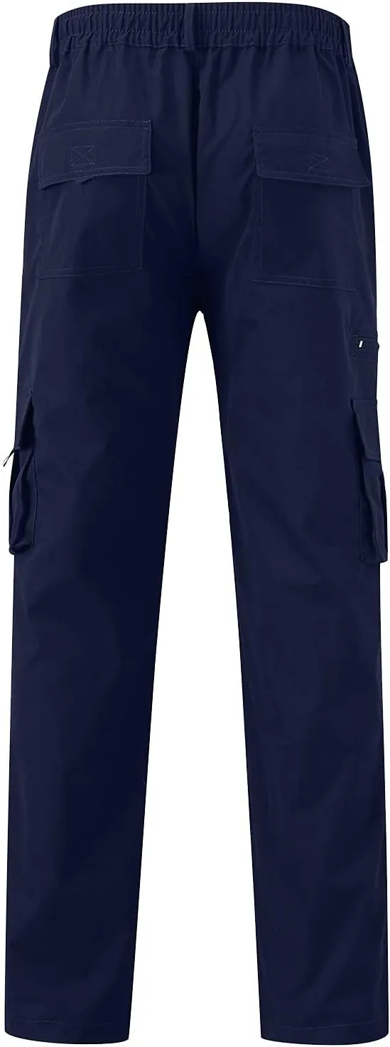 Work Cargo Pants for Men Lightweight Relaxed Fit Dress Trousers Outdoor Hiking Joggers Pant with Multi Pockets