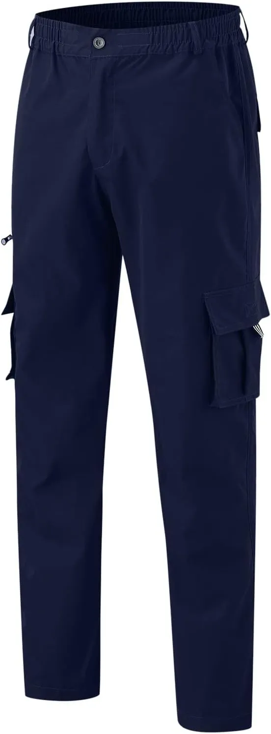 Work Cargo Pants for Men Lightweight Relaxed Fit Dress Trousers Outdoor Hiking Joggers Pant with Multi Pockets