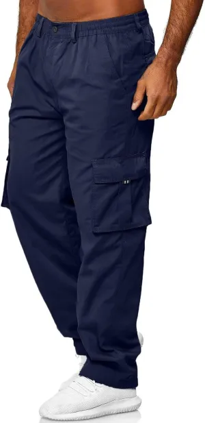Work Cargo Pants for Men Lightweight Relaxed Fit Dress Trousers Outdoor Hiking Joggers Pant with Multi Pockets